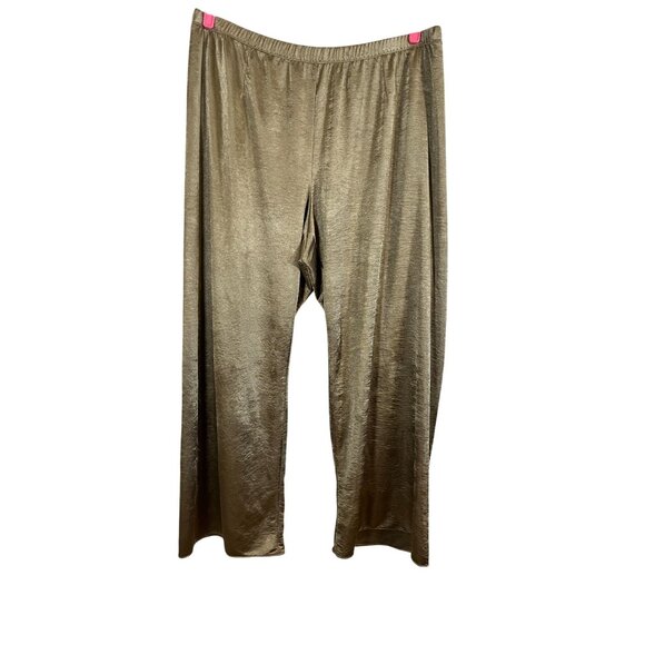 Coldwater Creek Metallic Wide Leg Pant 2X Festive Holiday Chic Shiny Glam Artsy - Picture 1 of 8
